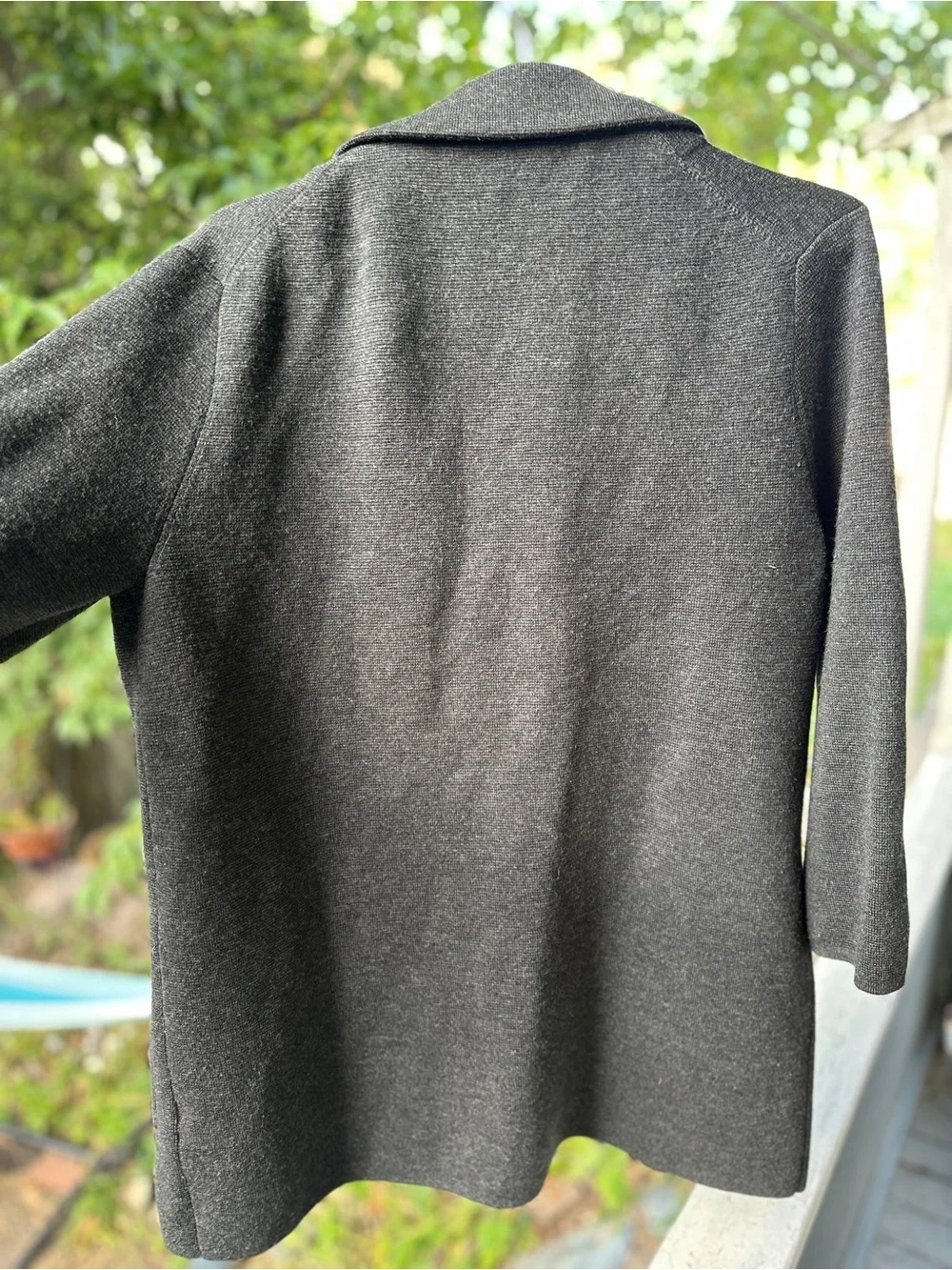 J. Crew Charcoal Gray Open-Front Knit Blazer